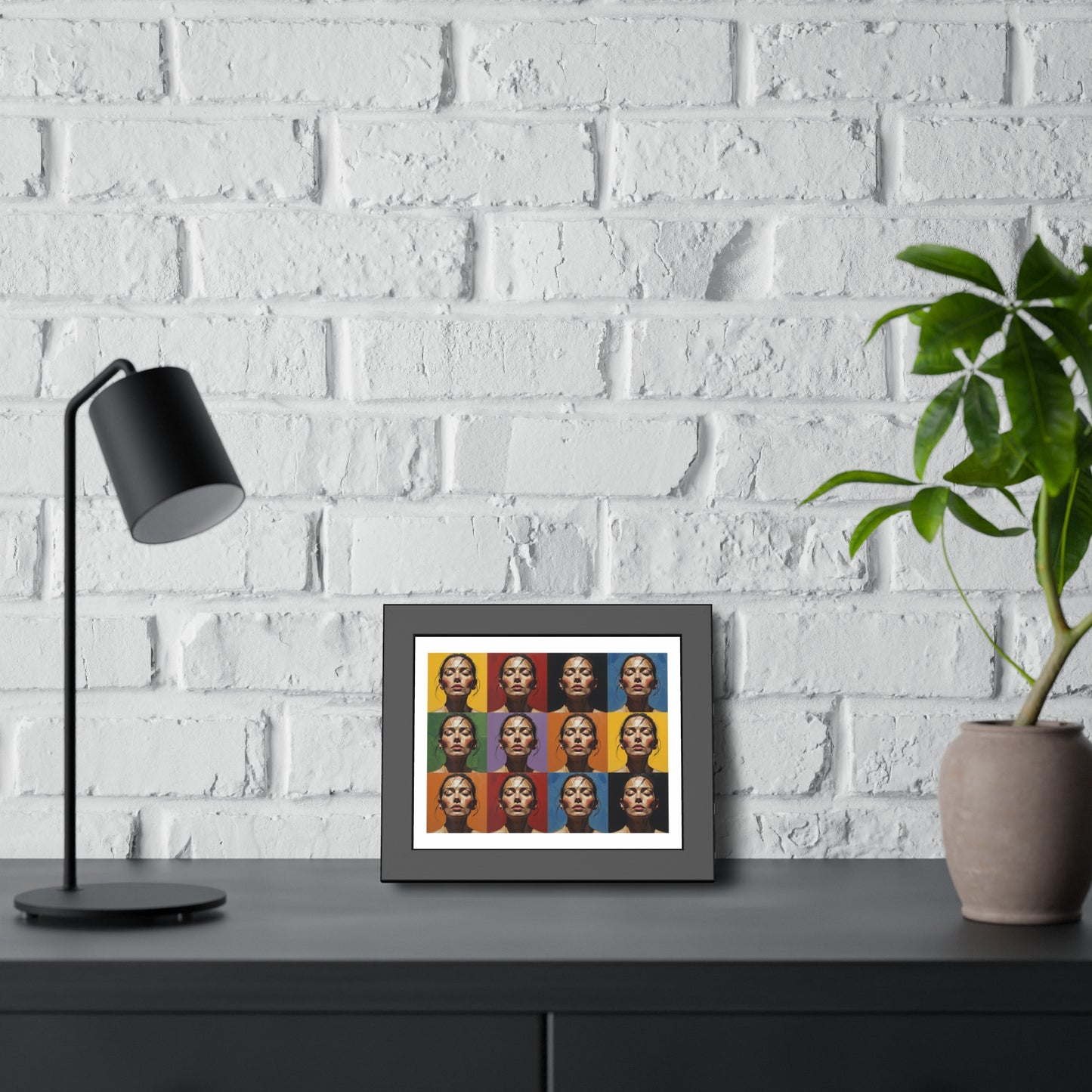 Framed Poster – Color Pop Portrait Grid Wall Art