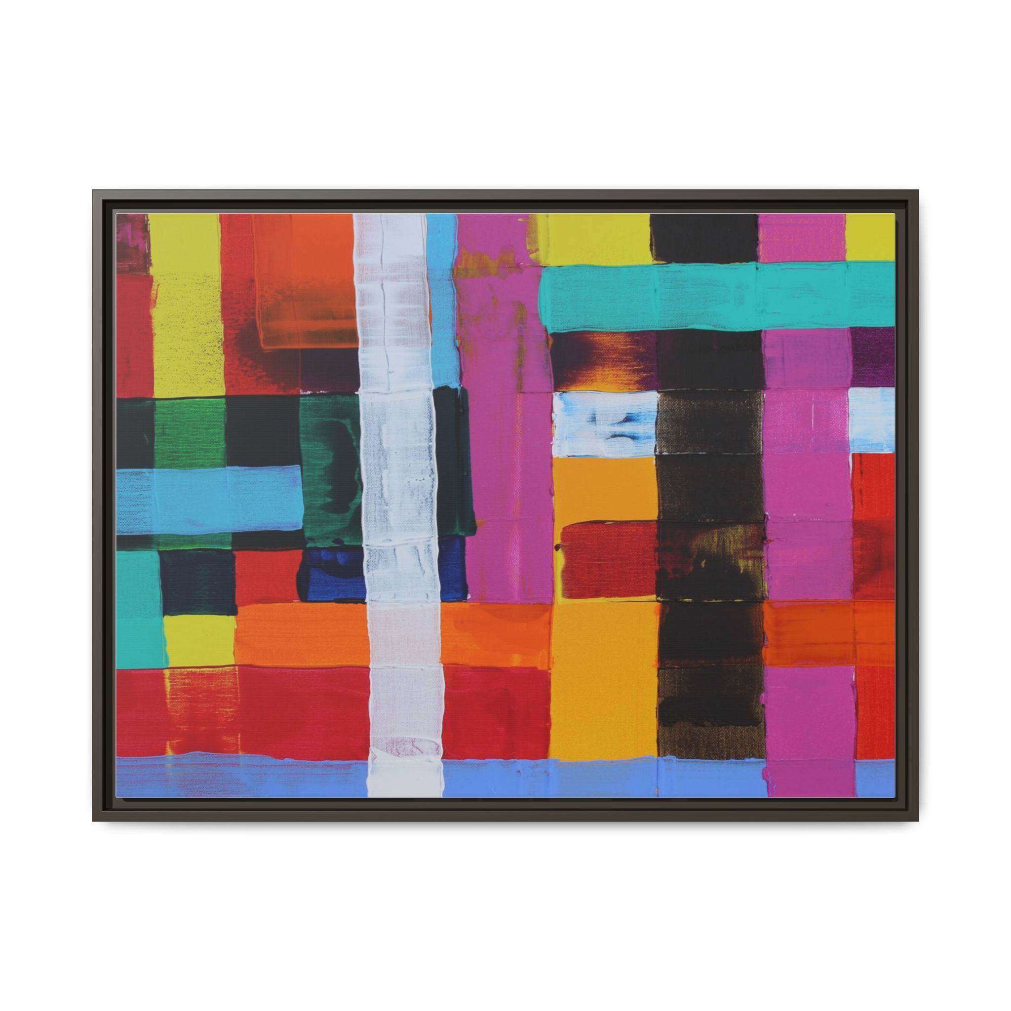 Farbfeld Malerei (Acryl) by Unknown Artist Matte Framed Canvas Wall Art Print