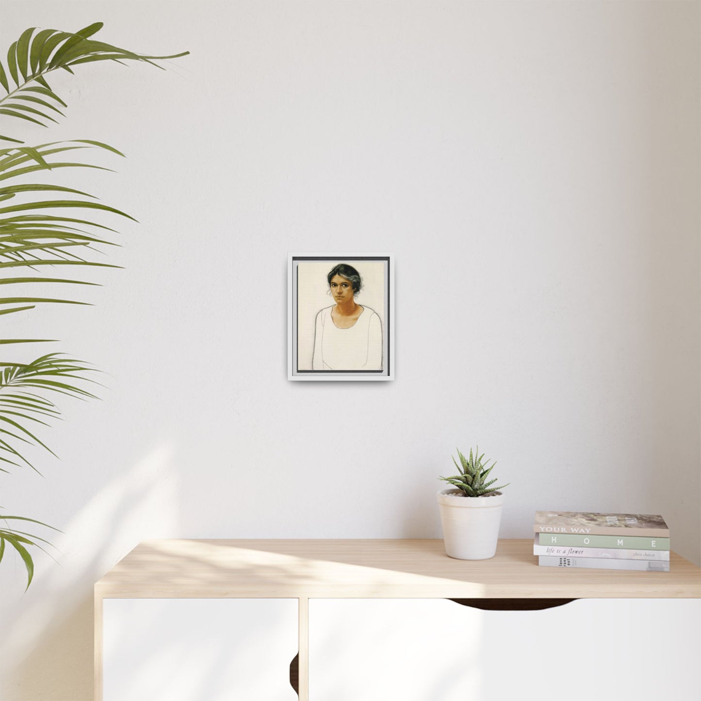 Portrait of a Woman by Winold Reiss Framed Matte Canvas Portrait Print
