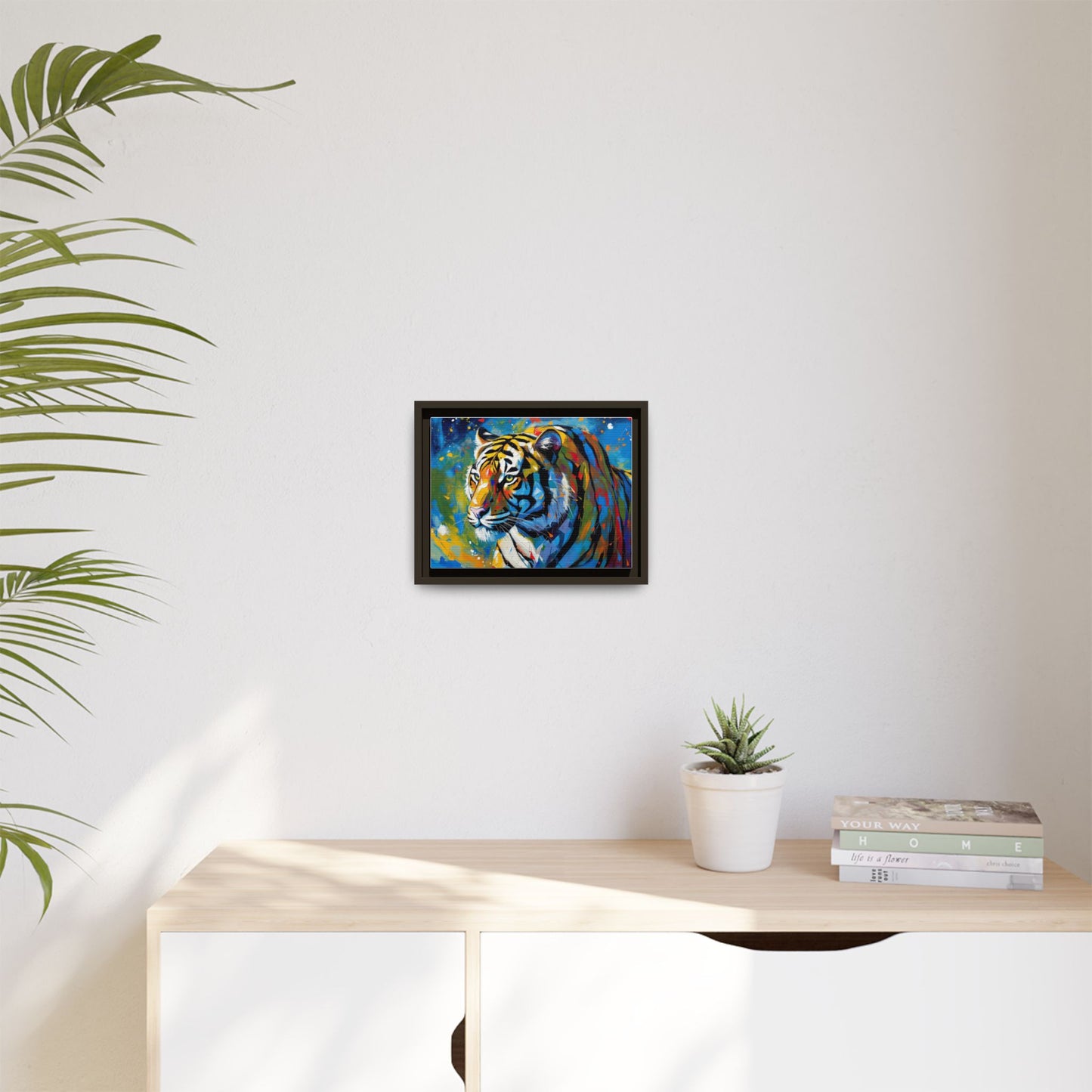 Colorful Tiger Matte Canvas Framed Art — Vibrant Wildlife Wall Decor