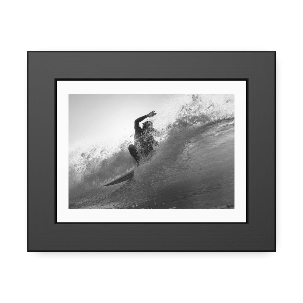 smashing a wave at Lobitos by Henry Espinoza Panta Framed Wall Art Poster