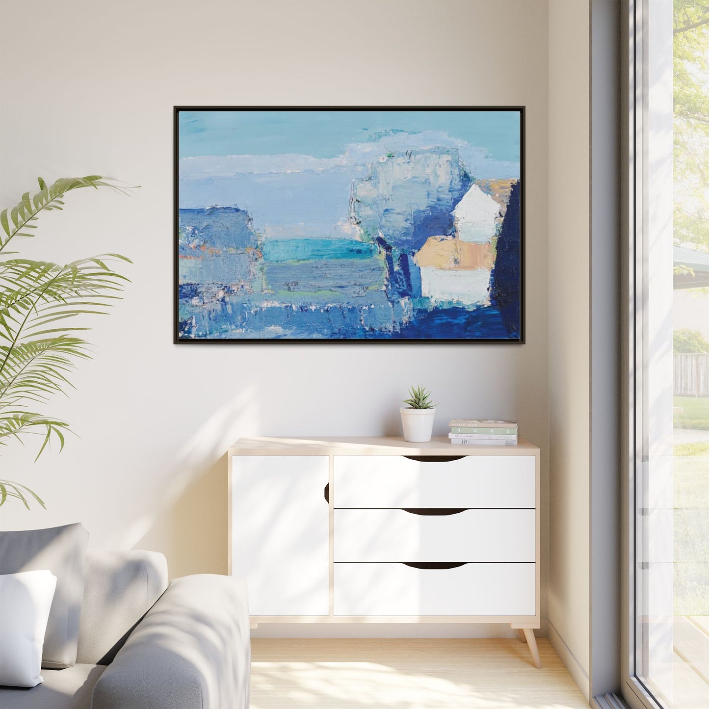 Paysage de Provence by Nicolas de Staël Framed Matte Canvas Seascape Wall Art Print