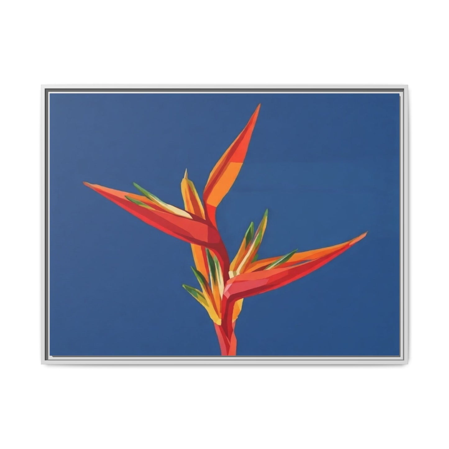 Framed Matte Canvas – Tropical Bird of Paradise Floral Wall Art
