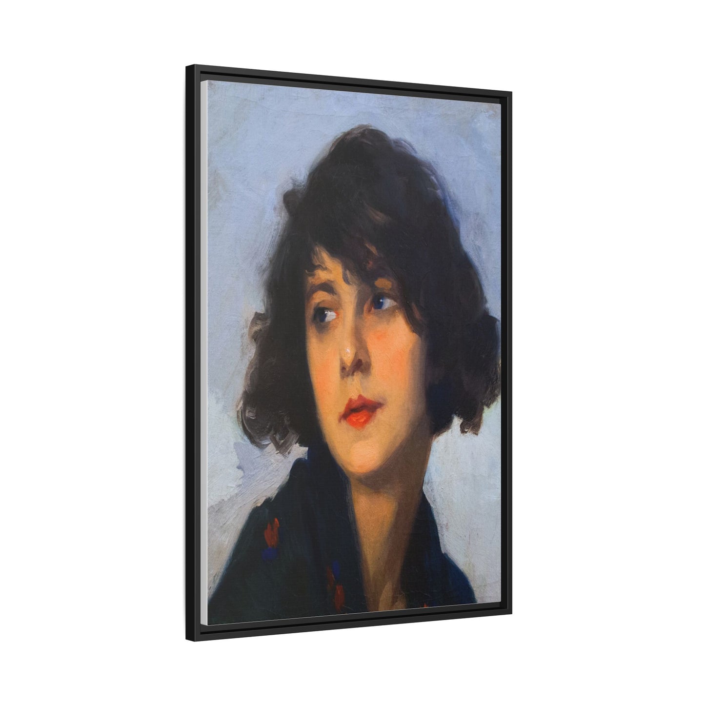 Mulher do chale verde (cropped) by Cyprien Eugene Boulet Framed Matte Canvas Print