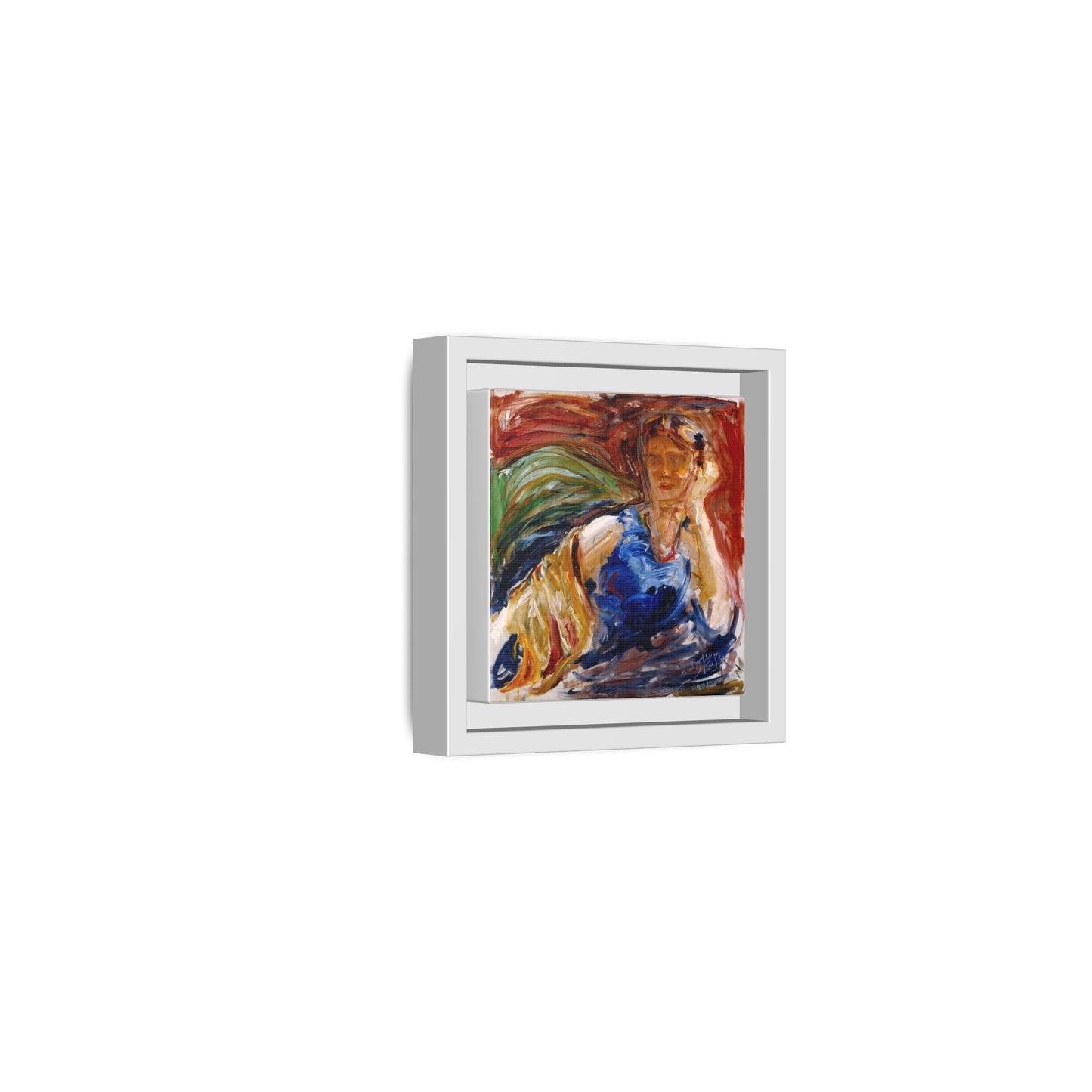 Portrait of hyllis Sjostrom by Akseli Gallen-Kallela Canvas Matte Framed Wall Art Print