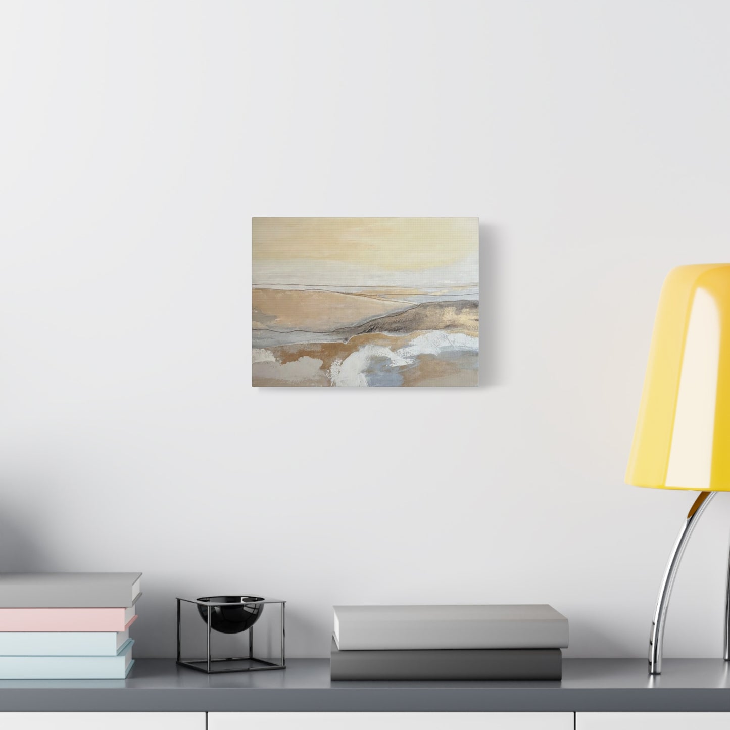 Abstract Coastal Landscape Canvas — Neutral Seascape Matte Stretched Wall Art