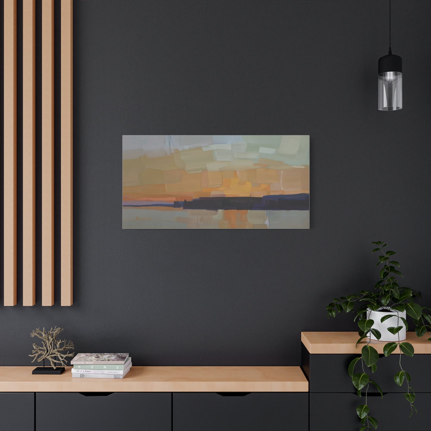 Abstract Sunset Landscape Canvas Print  Matte Stretched 1.25"