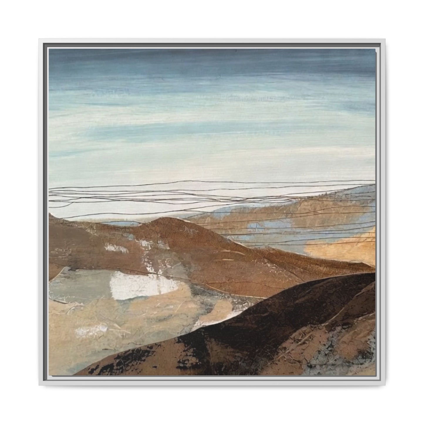Framed Matte Canvas Art — Serene Abstract Landscape