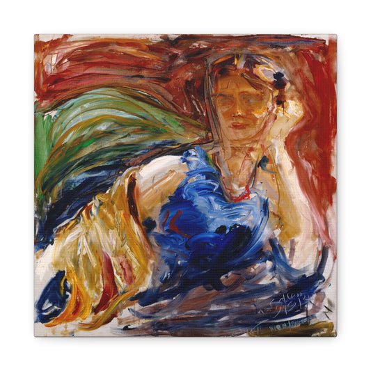 Portrait of hyllis Sjostrom by Akseli Gallen-Kallela Canvas Wall Art Print