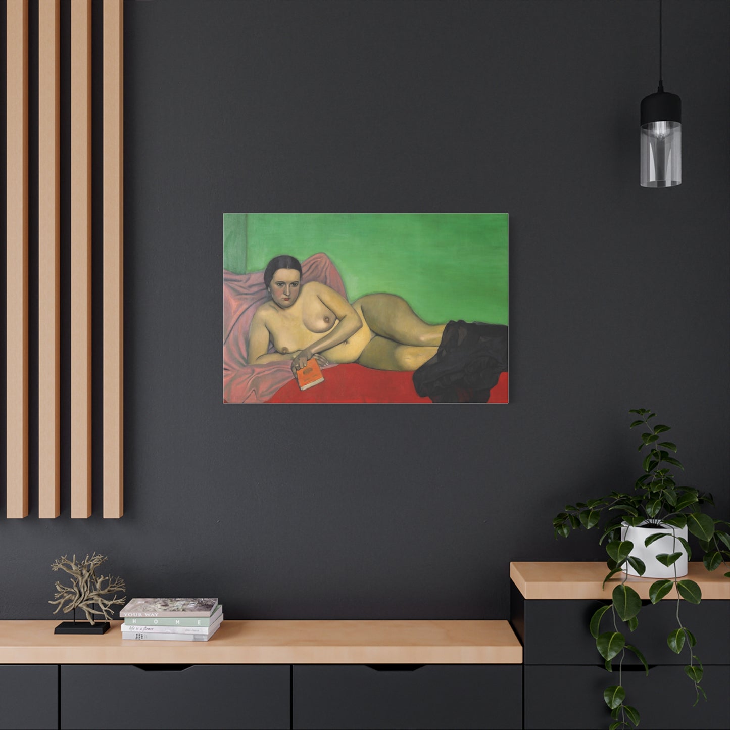 Femme nue tenant un livre by Félix Vallotton Matte Canvas Wall Art Print