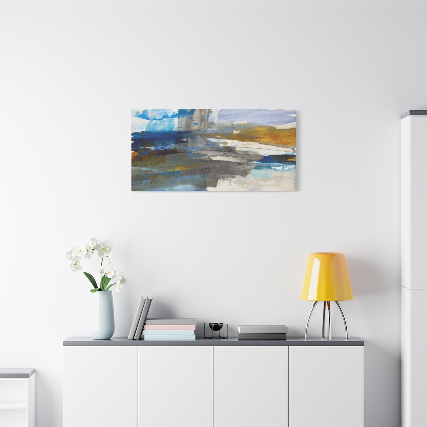 Abstract Coastal Blue Matte Canvas Print — Stretched 1.25" Wall Art