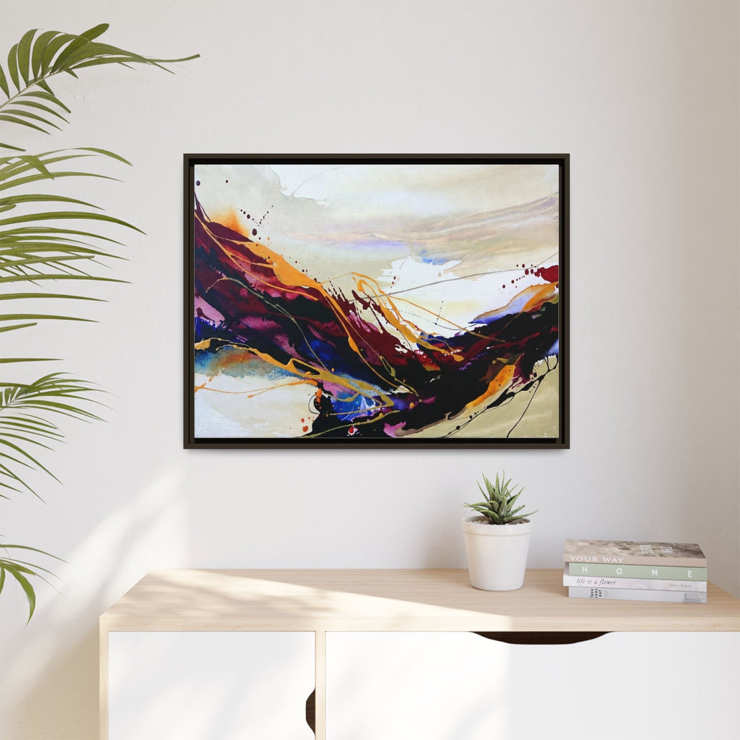 Abstract Flow Matte Canvas Framed Wall Art