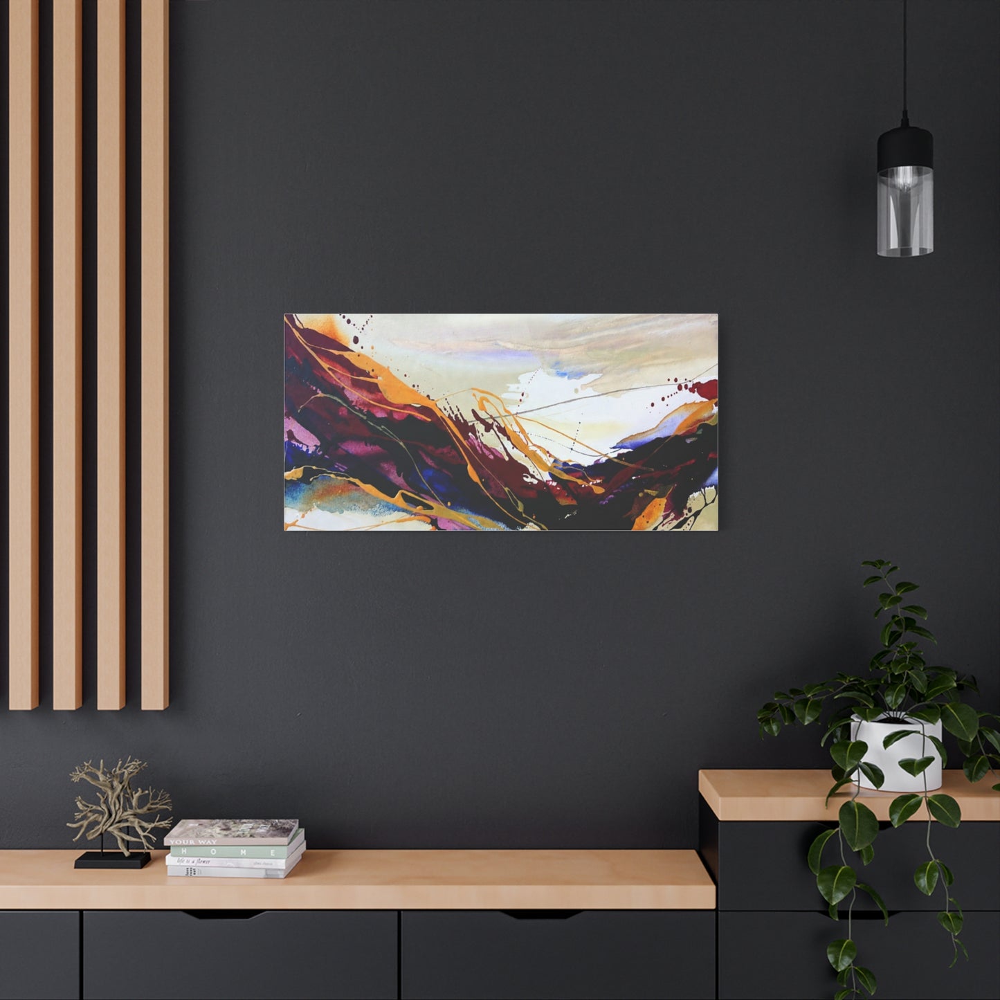 Abstract Color Flow Matte Stretched Canvas – Vibrant Modern Wall Art