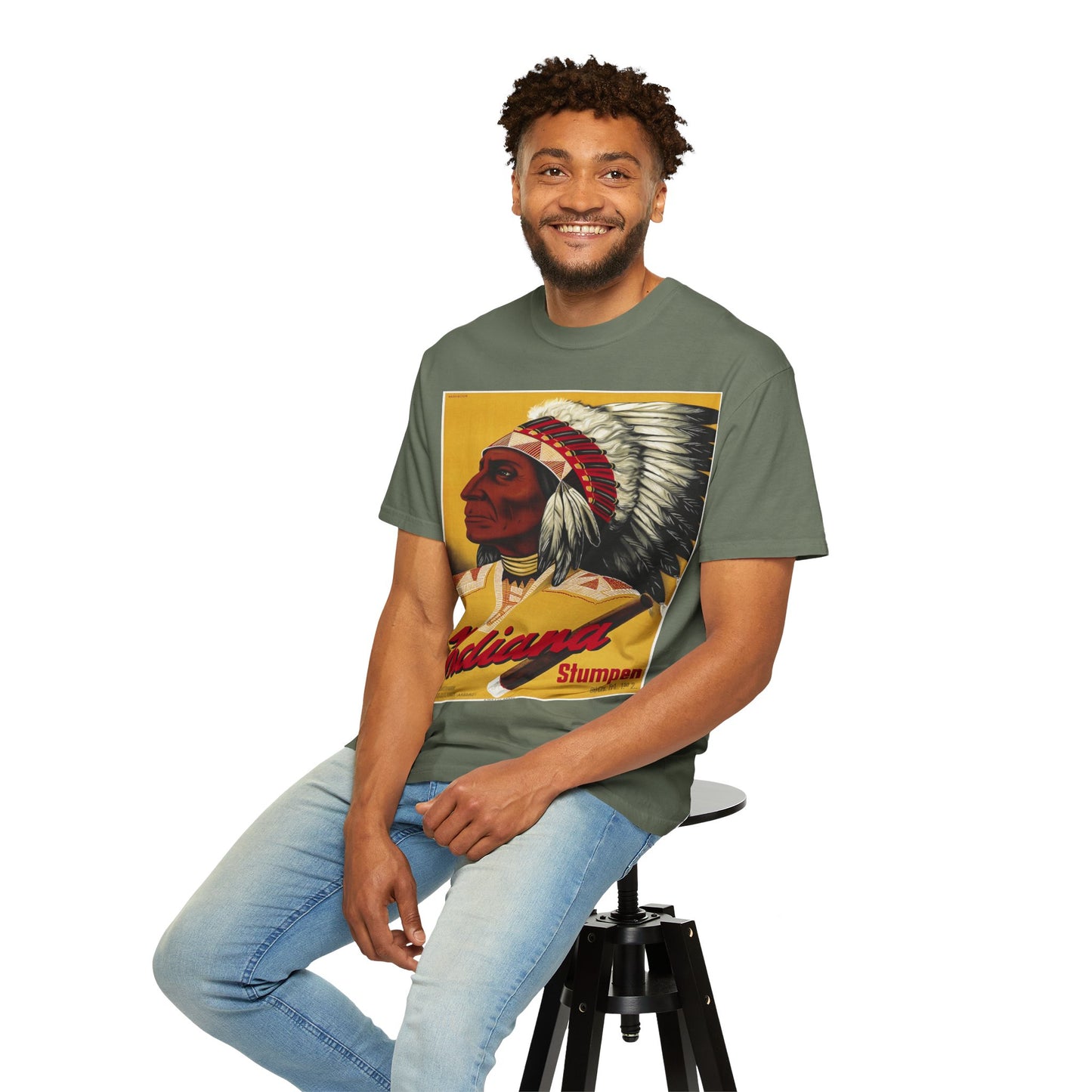 T-Shirt — Retro 'Indiana' Native Chief Vintage Poster Design