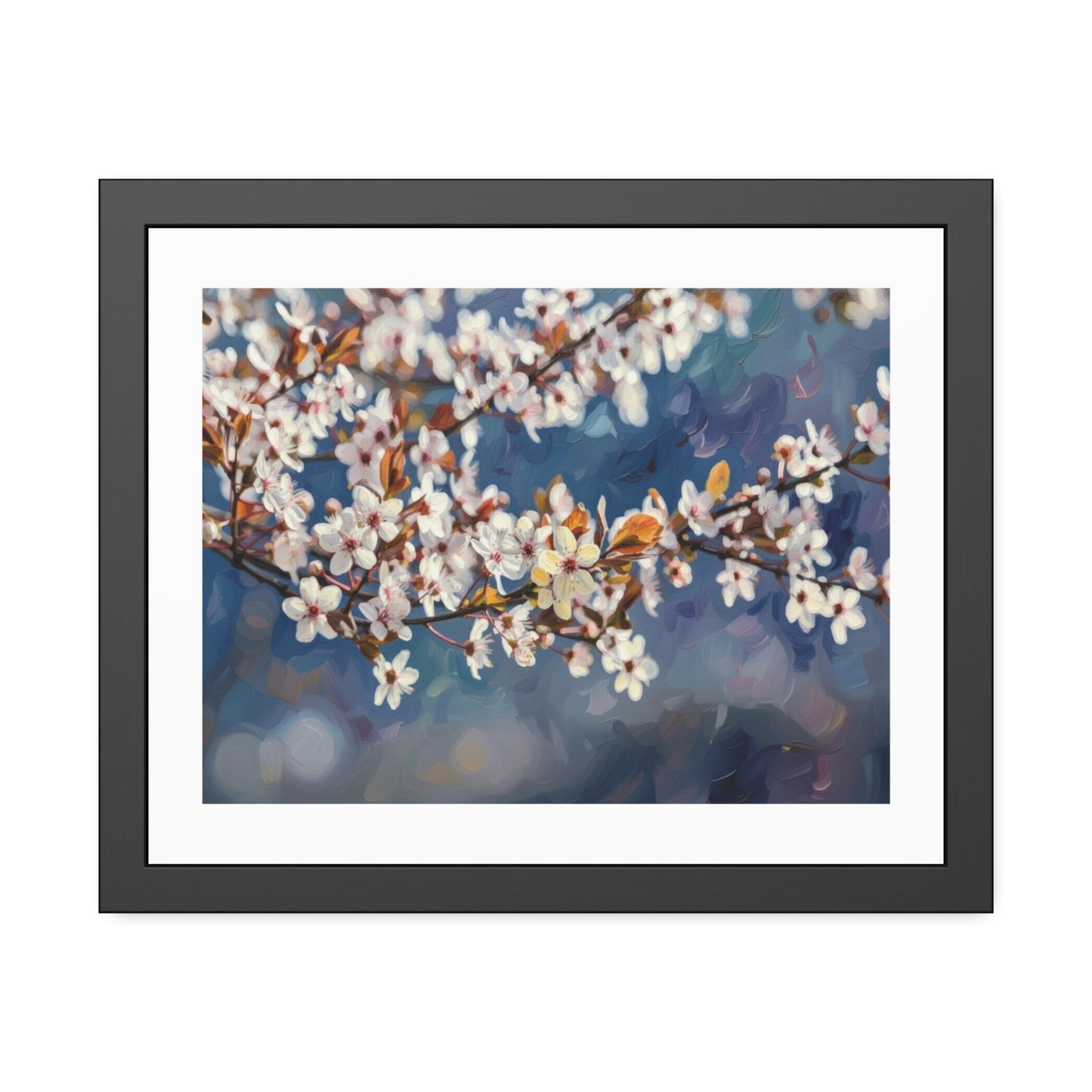 Cherry Blossom Branch Framed Poster — Floral Spring Wall Art Print