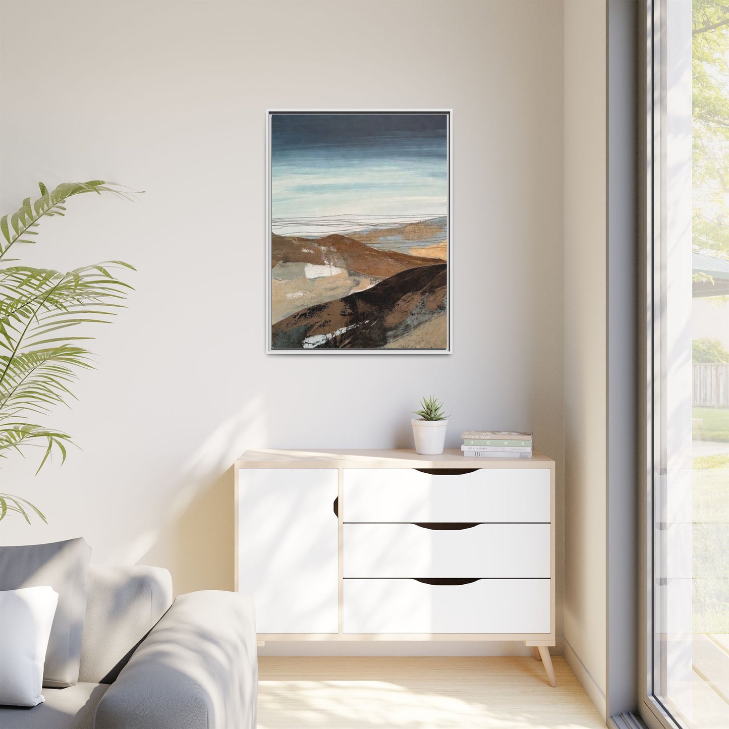 Framed Matte Canvas Art — Serene Abstract Landscape