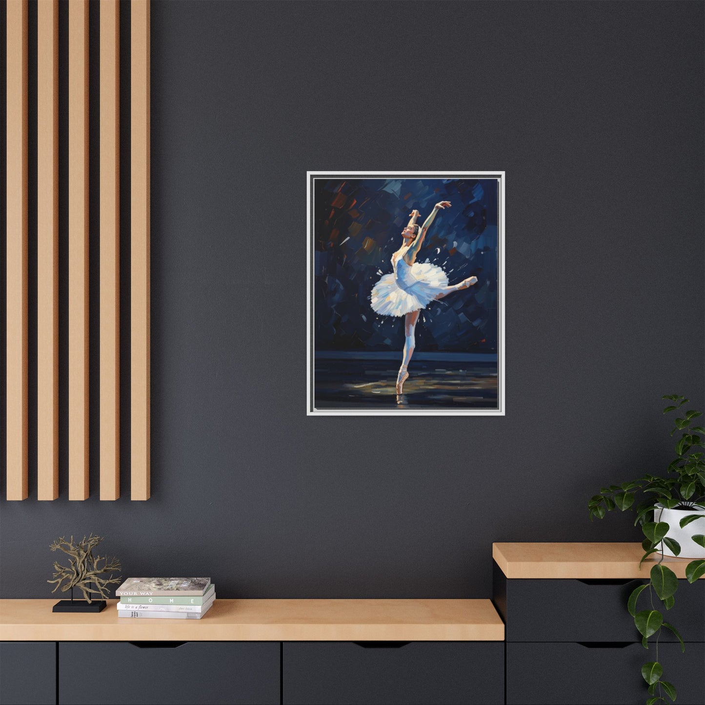 Ballerina Ballet Canvas Print — Framed Matte Wall Art