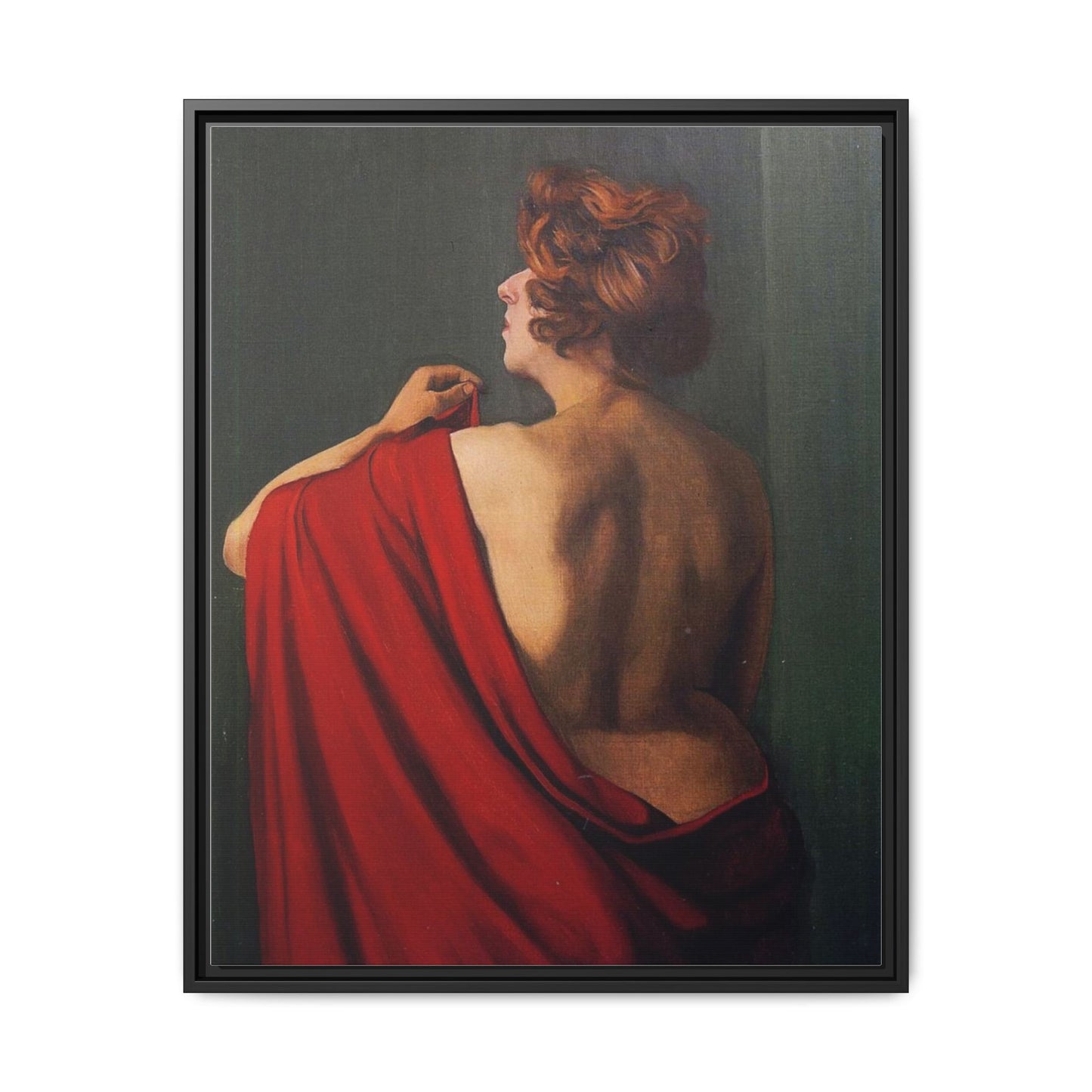 Femme au châle rouge by Félix Vallotton Framed Matte Canvas Wall Art Print