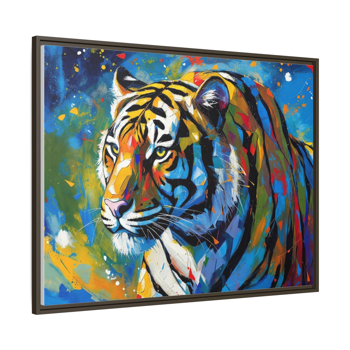 Colorful Tiger Matte Canvas Framed Art — Vibrant Wildlife Wall Decor