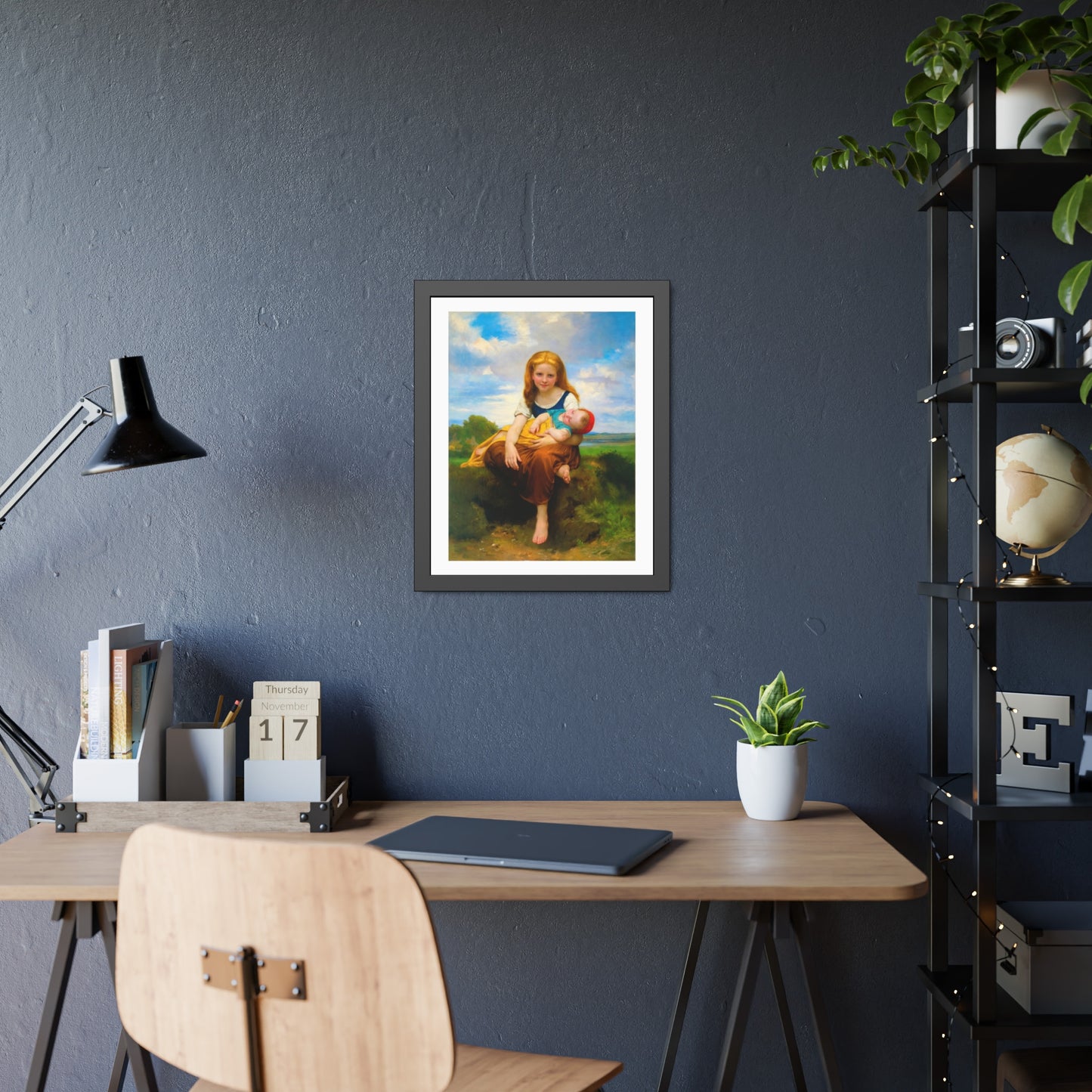 Framed Poster — Vintage Mother & Child Art Print