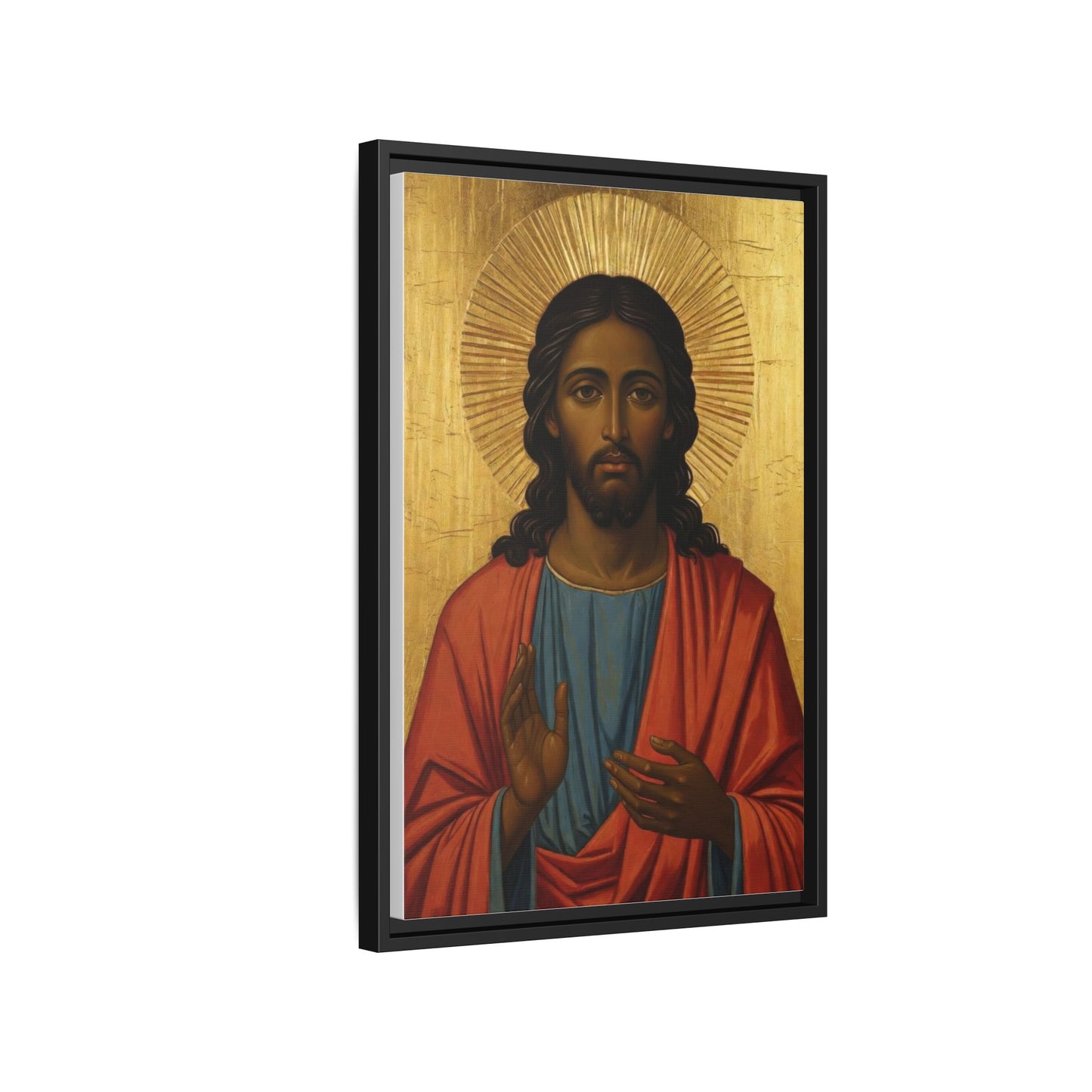 Framed Orthodox Christ Icon Matte Canvas — Religious Wall Art for Home, Church, or Prayer Corner