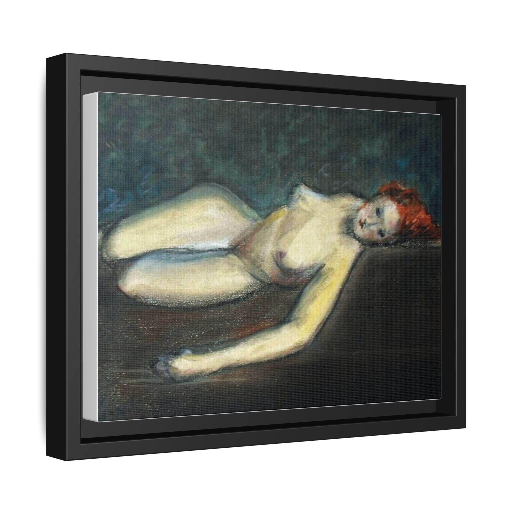 Lying nude by Paul Gosselin Framed Matte Canvas Wall Art Print