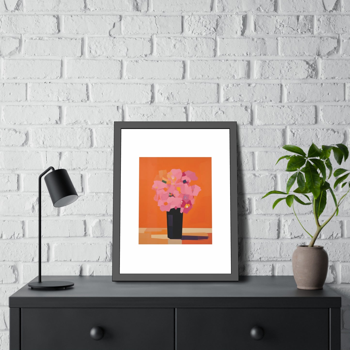 Floral Still Life Framed Poster — Pink Bouquet Art Print