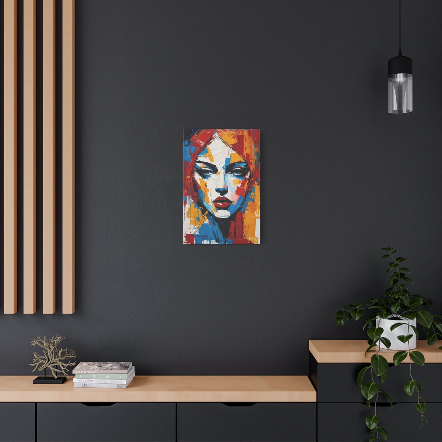 Abstract Portrait Canvas Print — Colorful Modern Woman Wall Art
