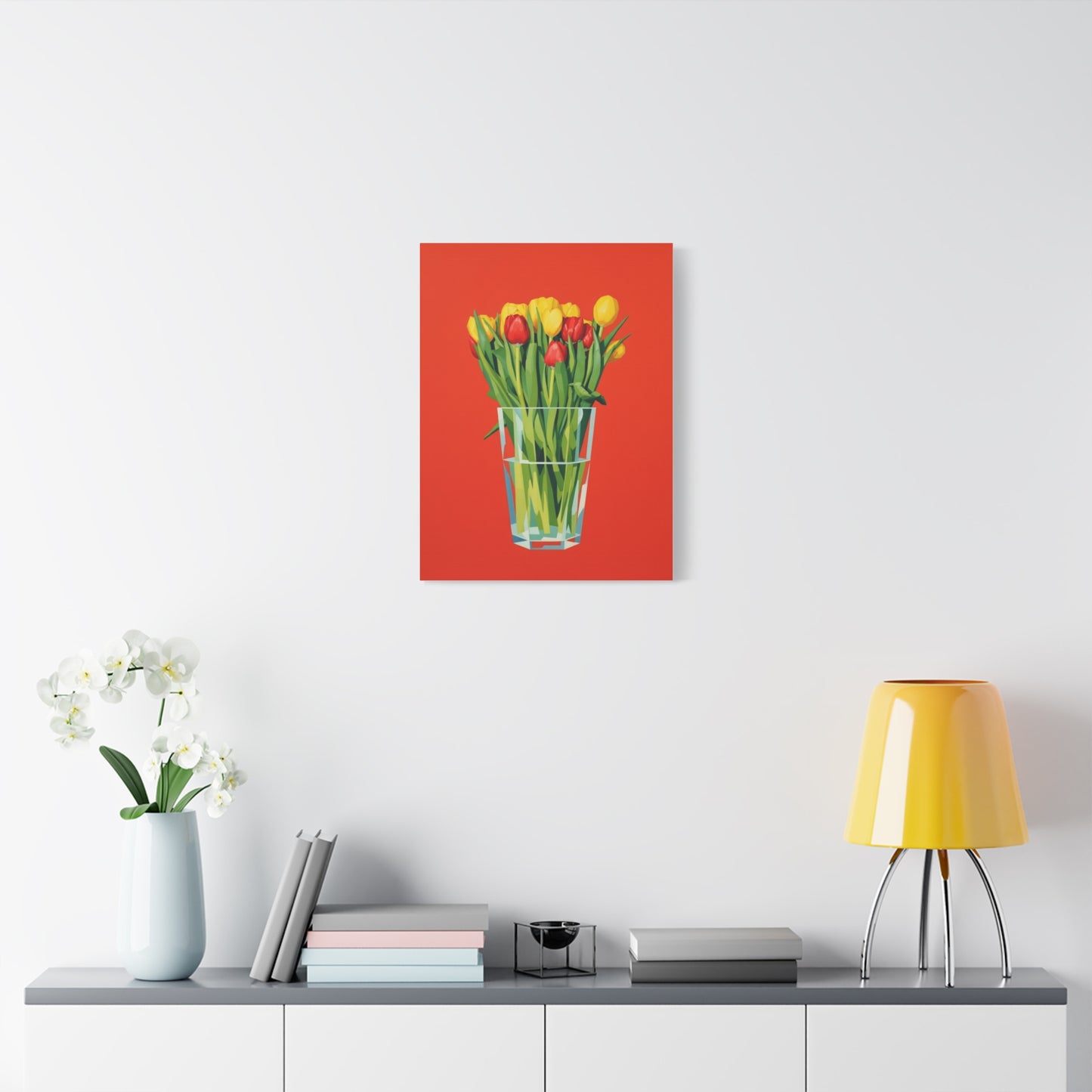 Tulip Bouquet Canvas Print — Vibrant Red Floral Wall Art