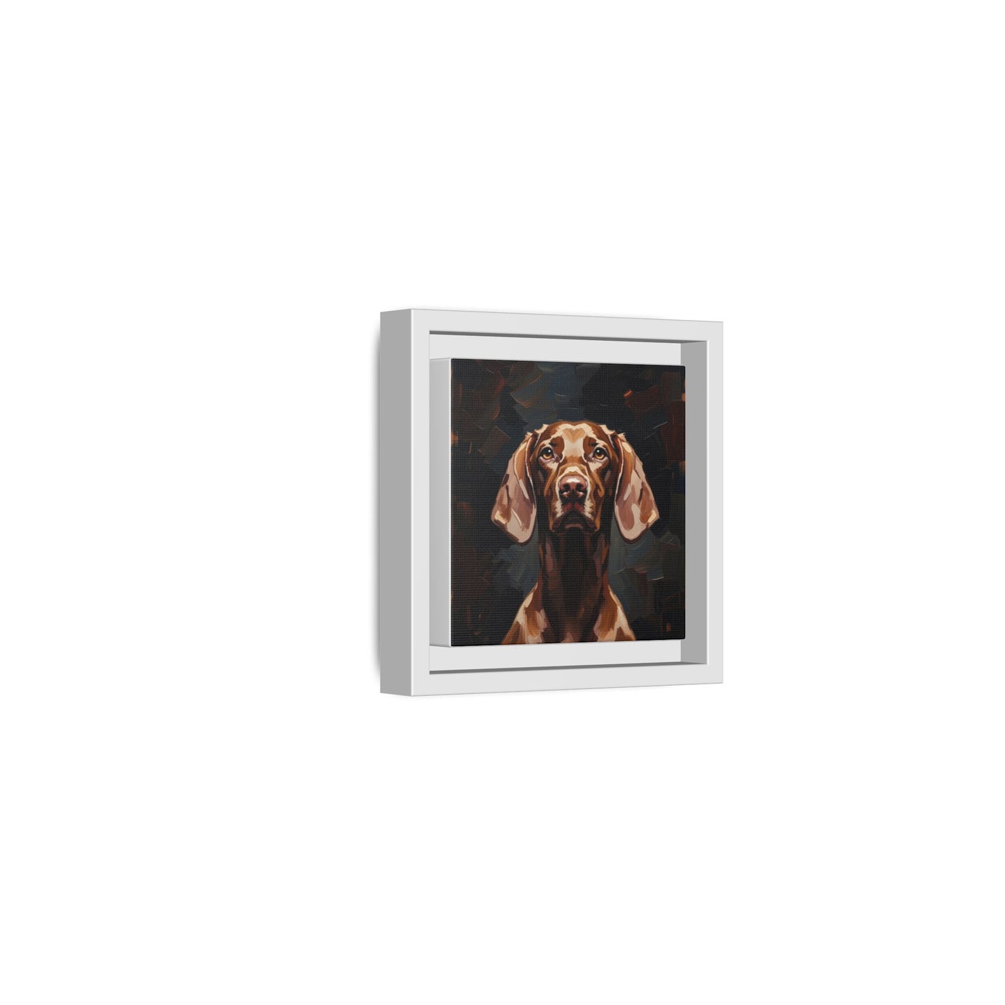 Framed Matte Canvas Dog Portrait – Brown Vizsla Wall Art