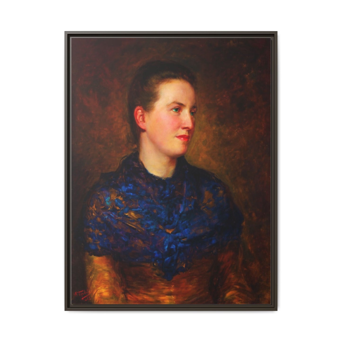 Framed Matte Canvas Portrait Print — Classic Victorian Woman Wall Art