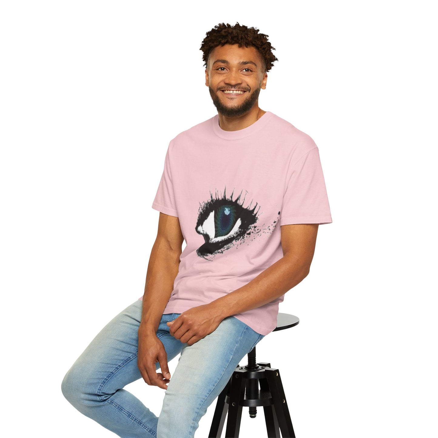 Eye Graphic T-Shirt — Blue Iris Grunge Art Tee