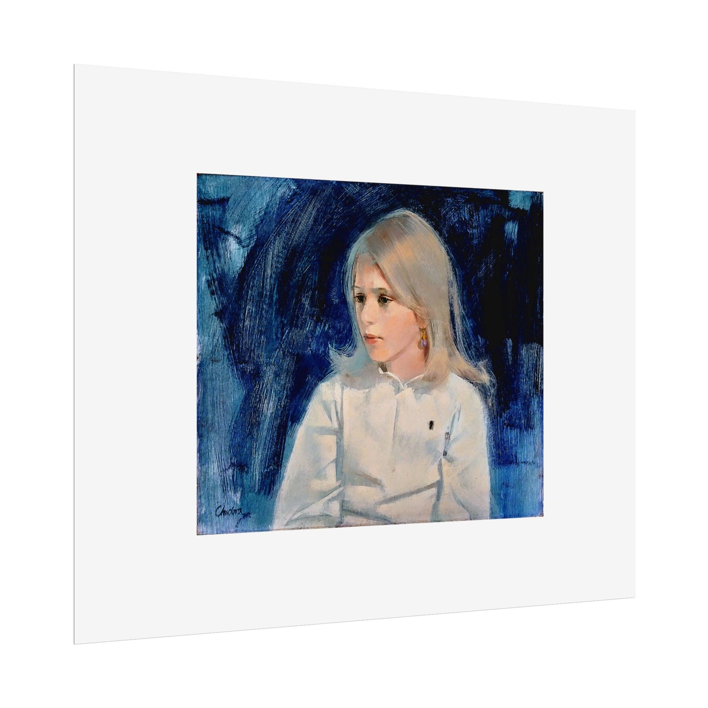 Painting of girl by Unknown Artist Wall Art Print
