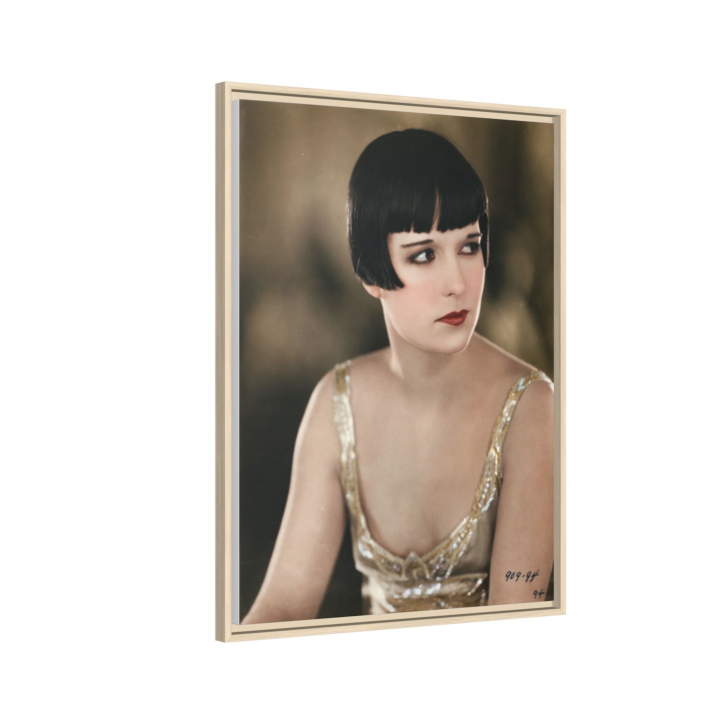 Vintage Louise Brooks Portrait Matte Canvas Framed Wall Art