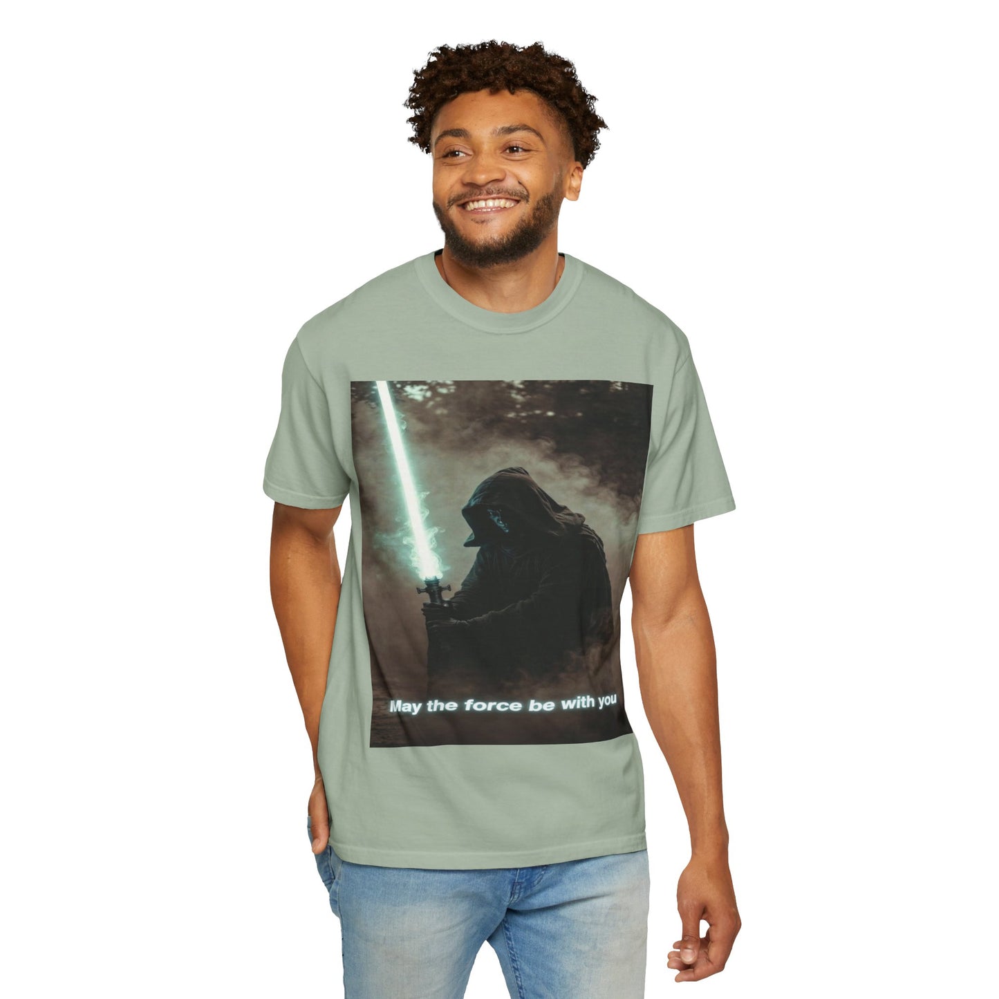 T-Shirt — 'May the force be with you' Lightsaber Sci‑Fi Graphic Tee