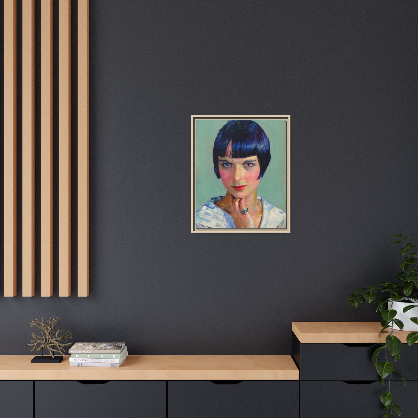 Framed Matte Canvas Portrait Print — Vintage Flapper Woman