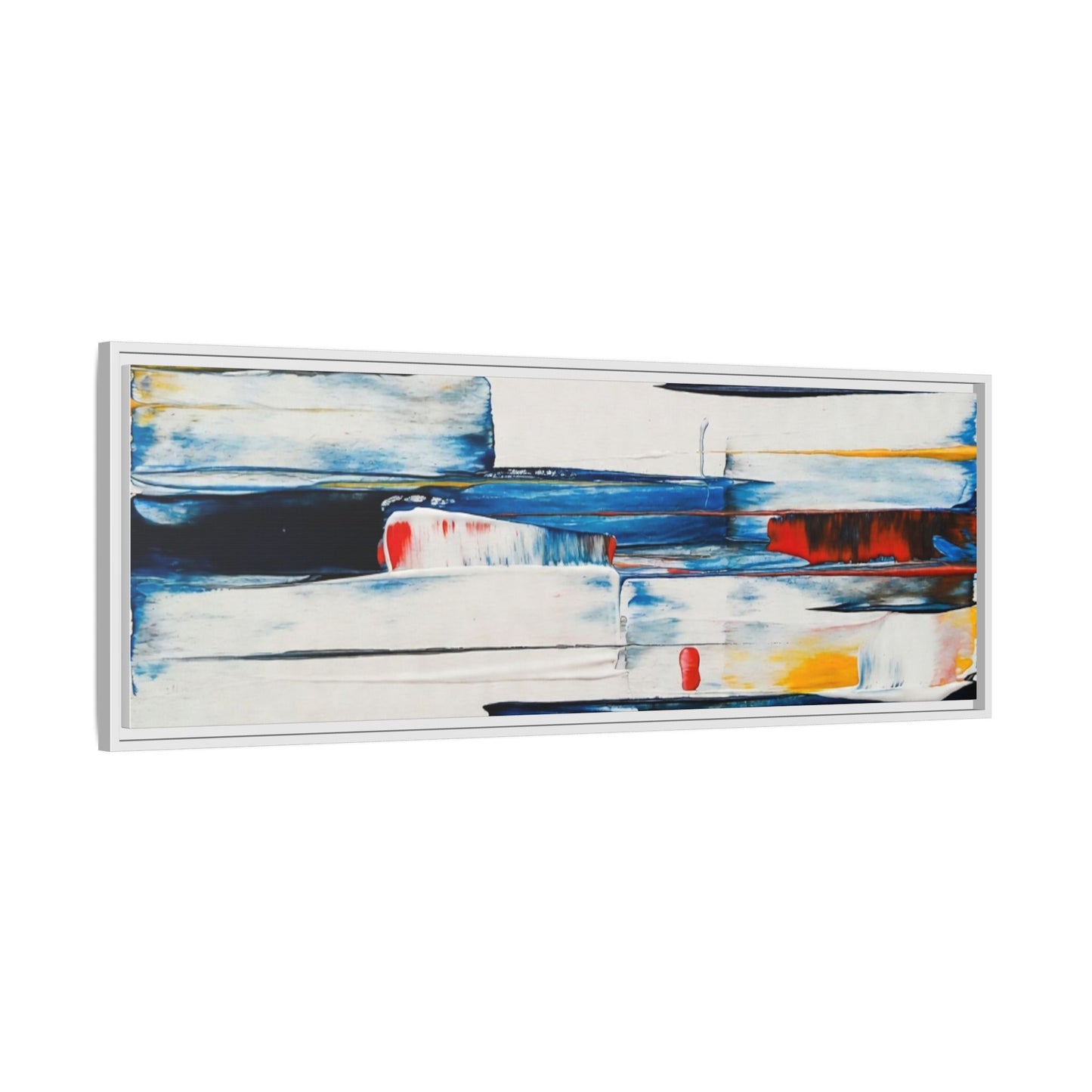 Abstract Coastal Brushstrokes Framed Canvas Print