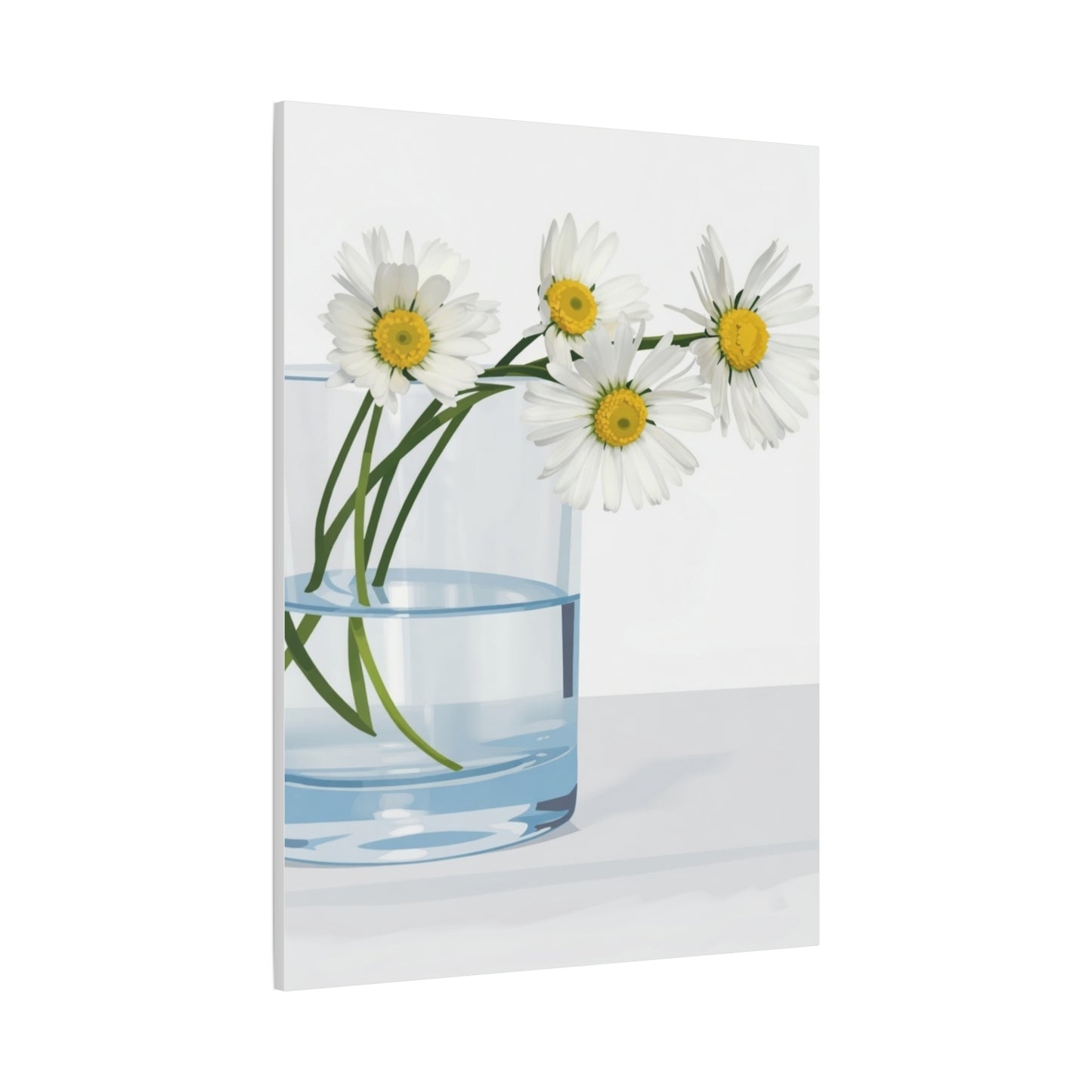 Daisy Glass Vase Canvas Print — Matte Stretched Wall Art