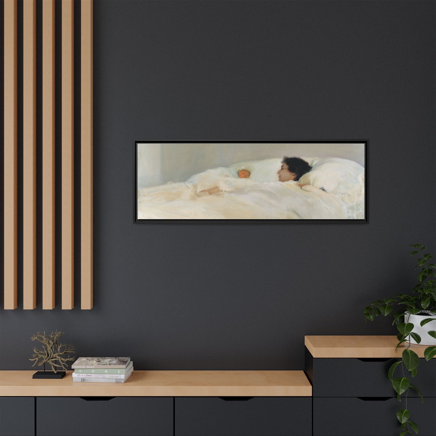 Mother by Joaquin Sorolla y Bastida Framed Matte Canvas Wall Art Print