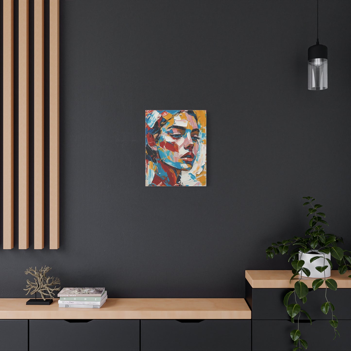 Abstract Colorful Portrait Matte Canvas Print — Modern Stretched Wall Art