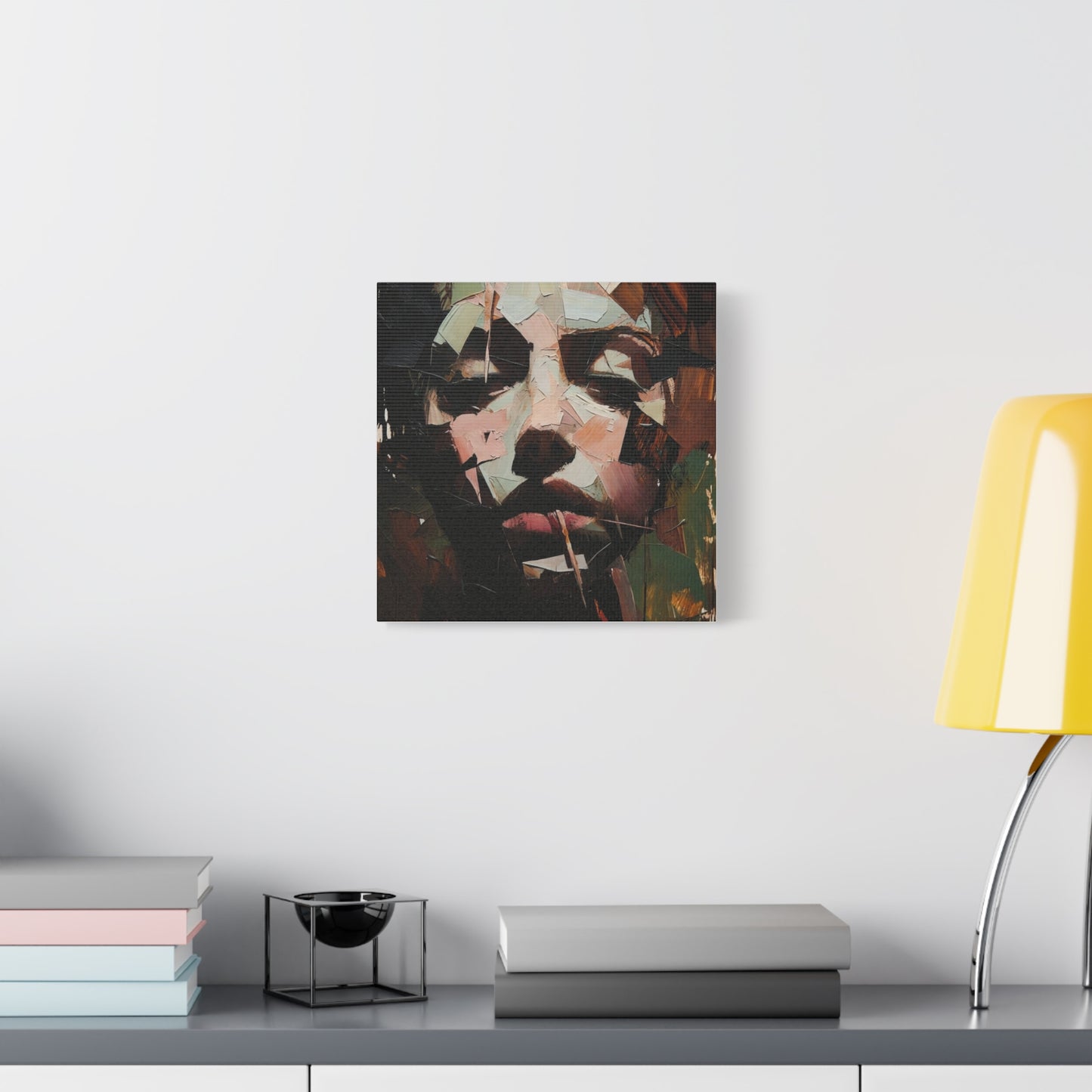 Abstract Portrait Matte Stretched Canvas (1.25") — Contemporary Textured Face Art