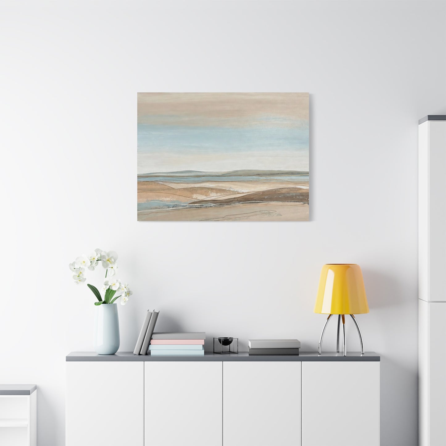 Coastal Pastel Landscape Canvas — Matte Stretched Wall Art