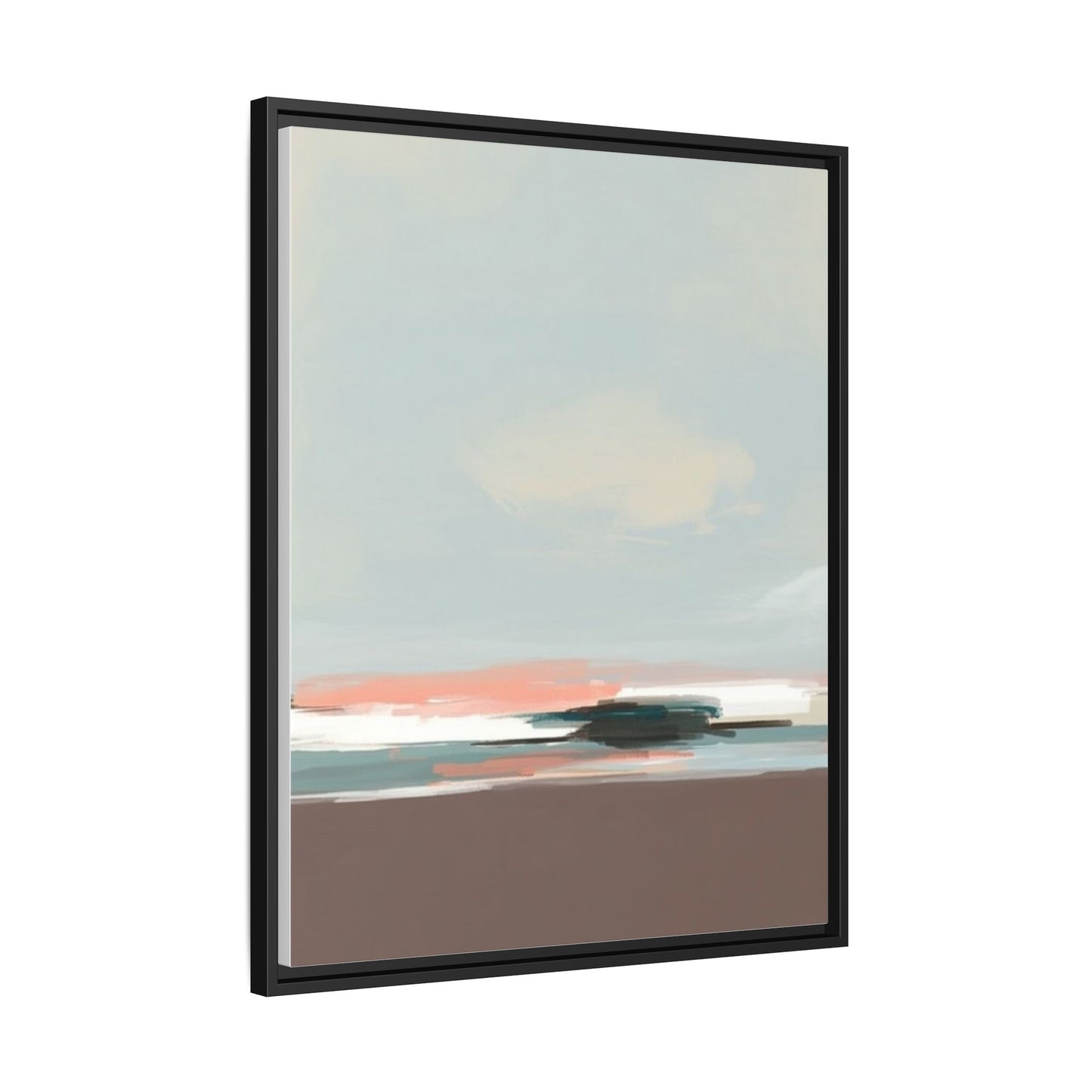 Framed Matte Canvas Print — Soft Coastal Abstract Landscape