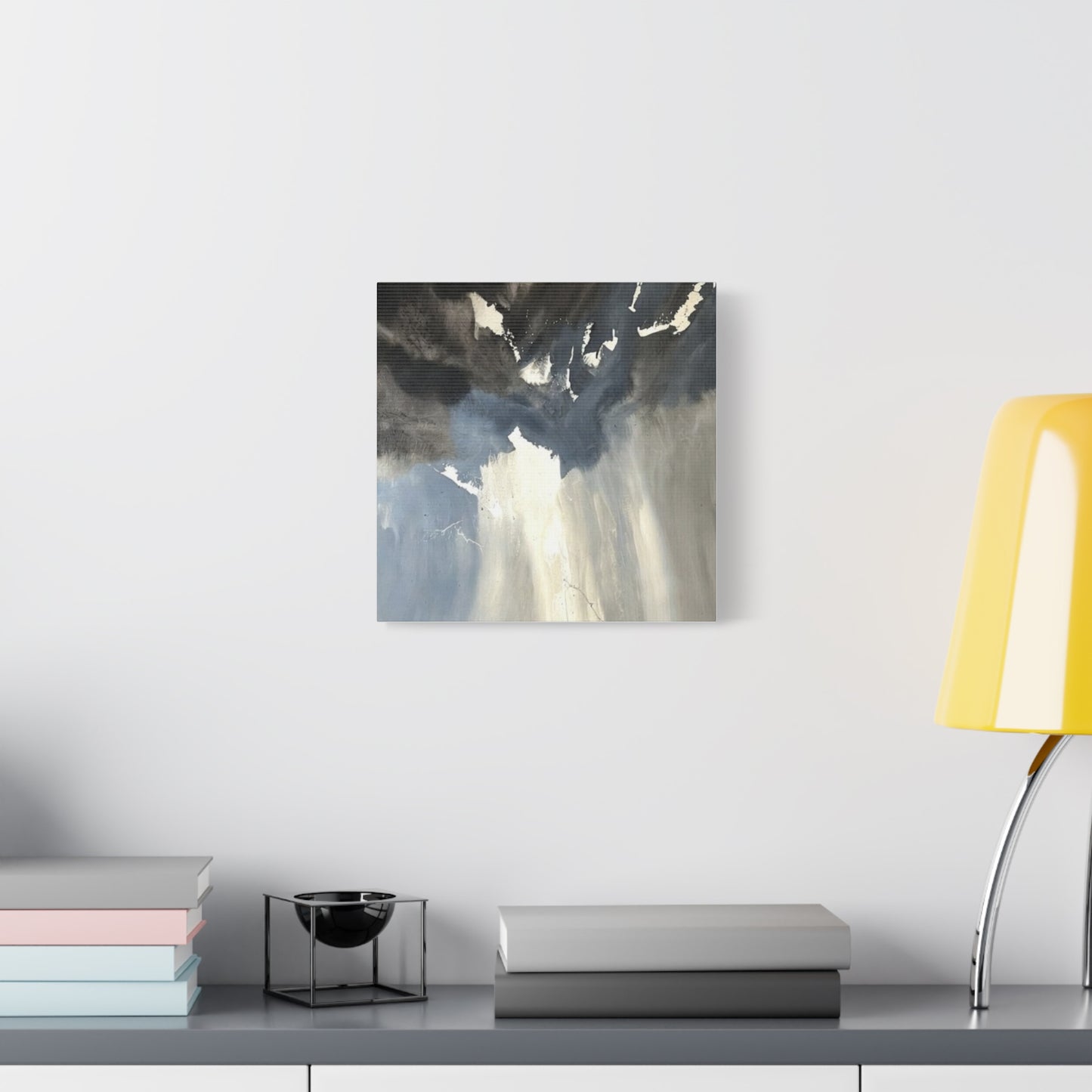 Abstract Storm Canvas Print — Dramatic Blue & Gray Matte Wall Art