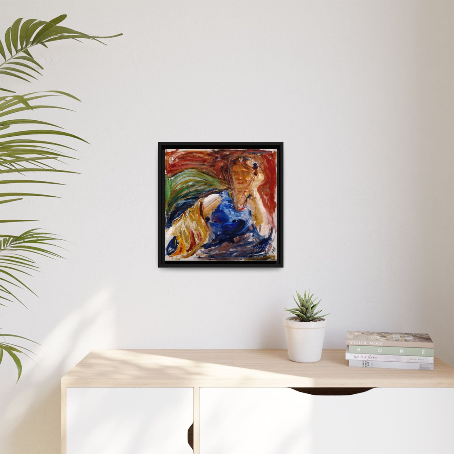 Portrait of hyllis Sjostrom by Akseli Gallen-Kallela Canvas Matte Framed Wall Art Print