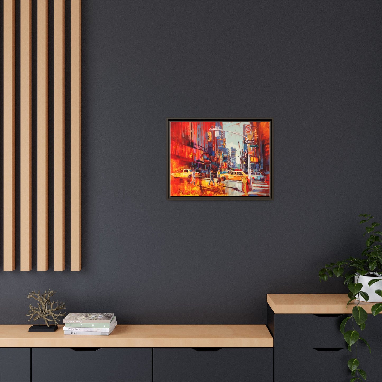 New York 7th AV attributed to Voke Framed Matte Canvas – Art Print