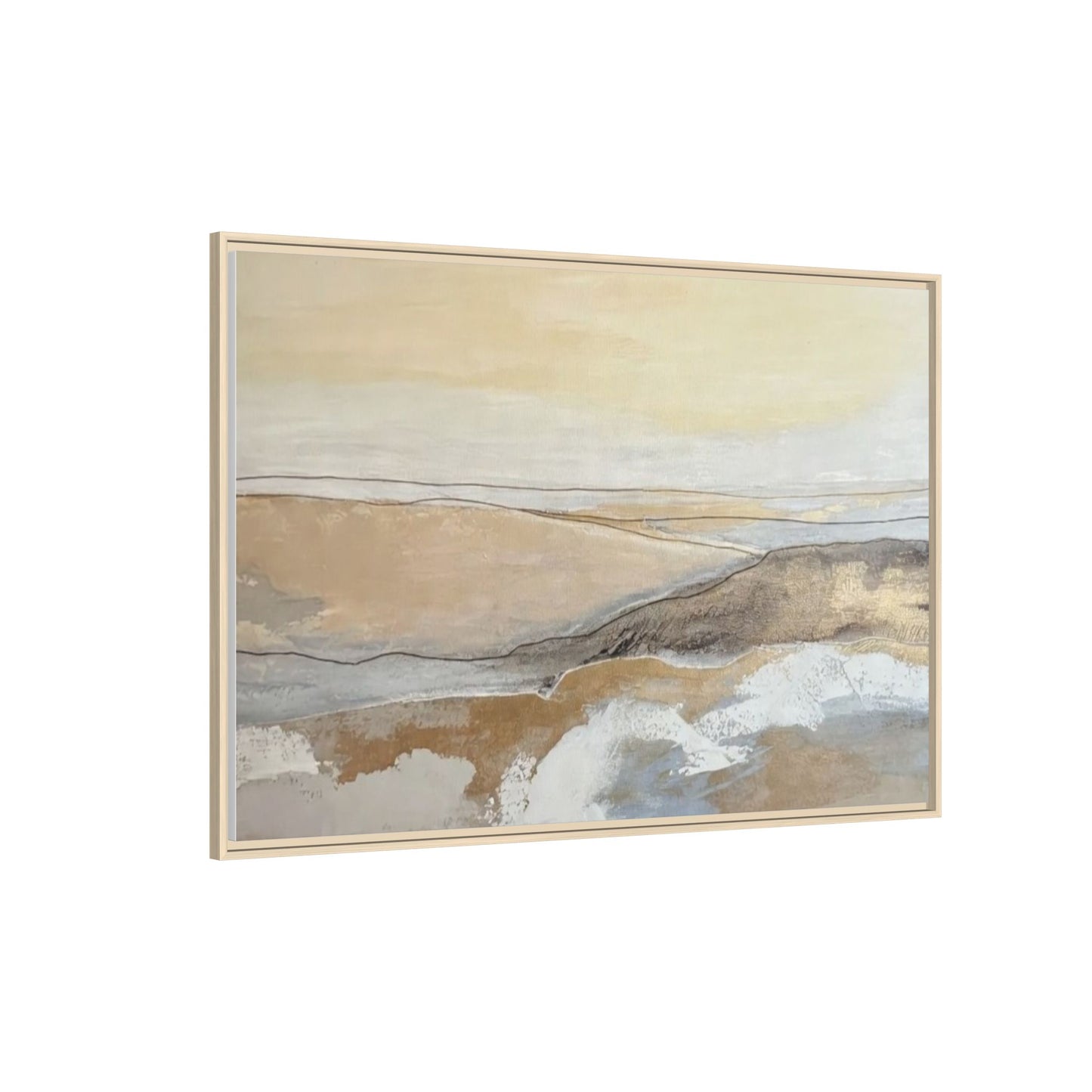 Framed Abstract Coastal Landscape Matte Canvas Wall Art