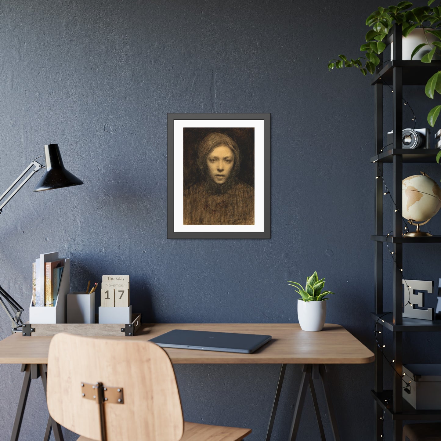 self-portrait by Ellen Thesleff Framed Art Wall Art Print