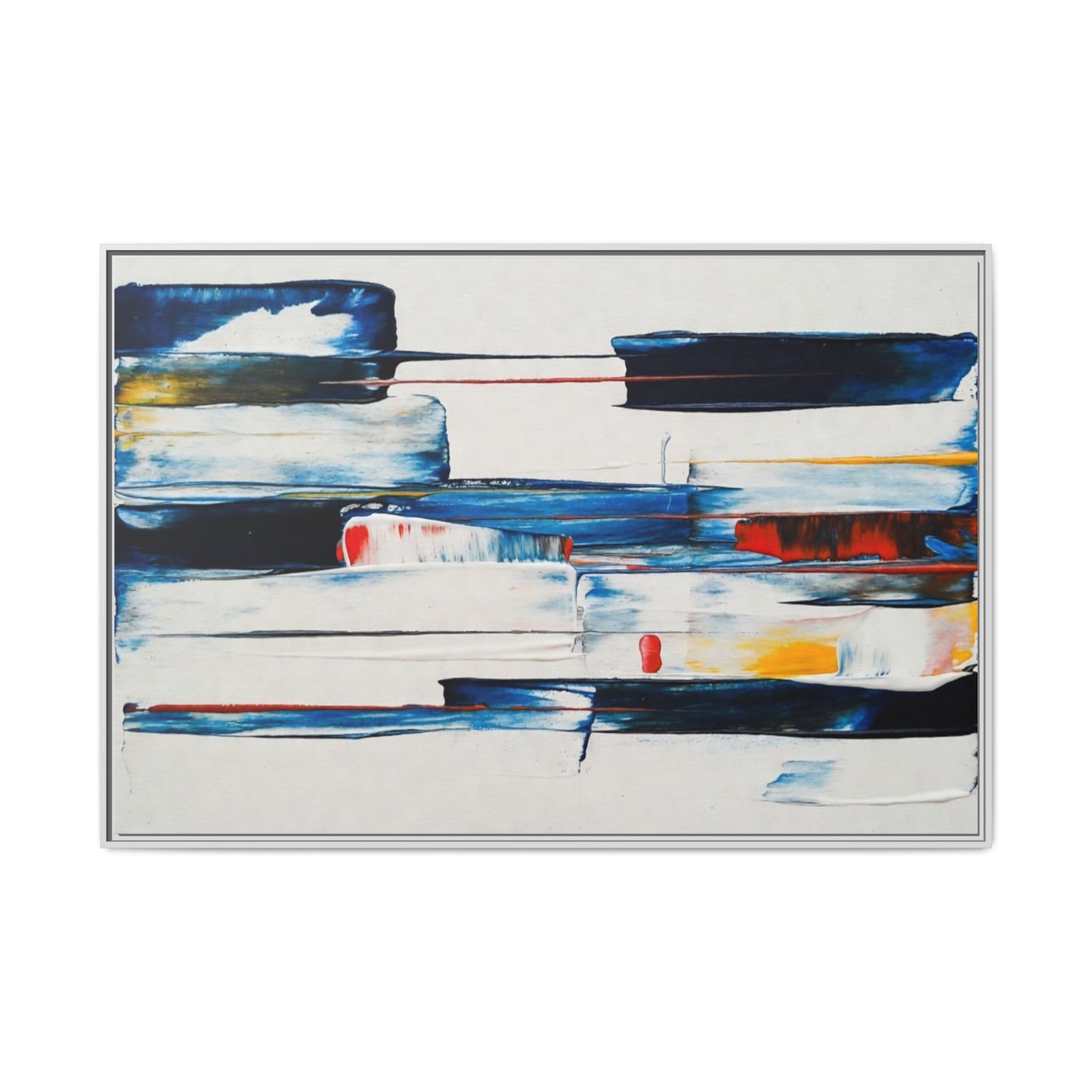 Abstract Coastal Brushstrokes Framed Canvas Print