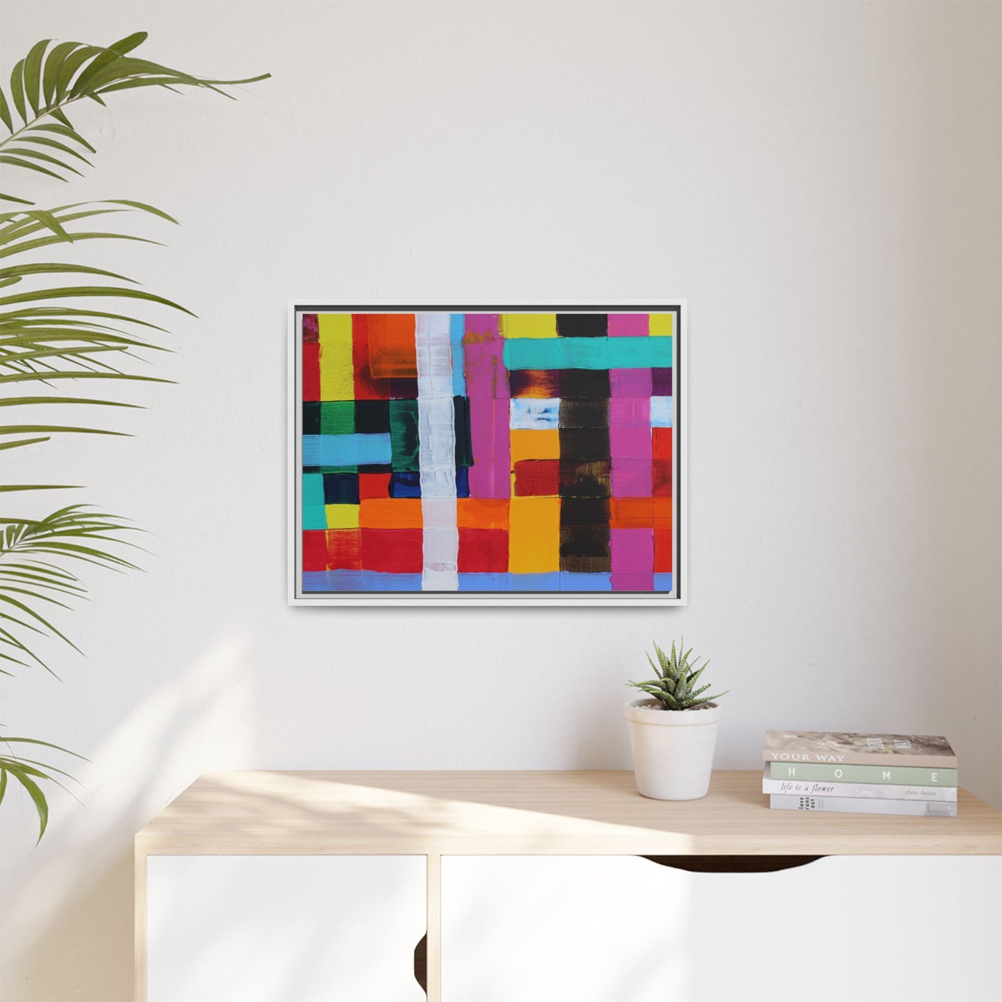 Farbfeld Malerei (Acryl) by Unknown Artist Matte Framed Canvas Wall Art Print